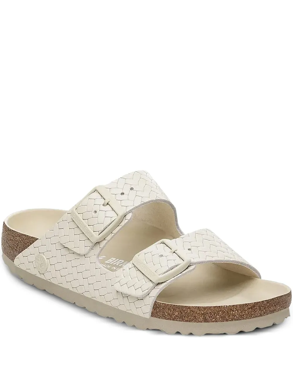Birkenstock Arizona Rivet woven slides Neutrals