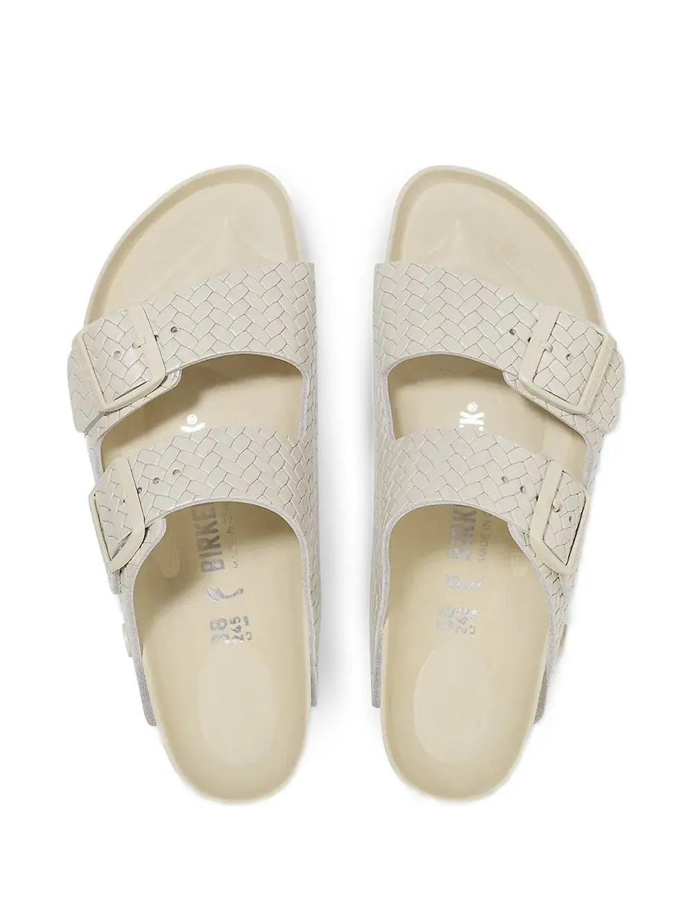 Birkenstock Arizona Rivet woven slides Neutrals