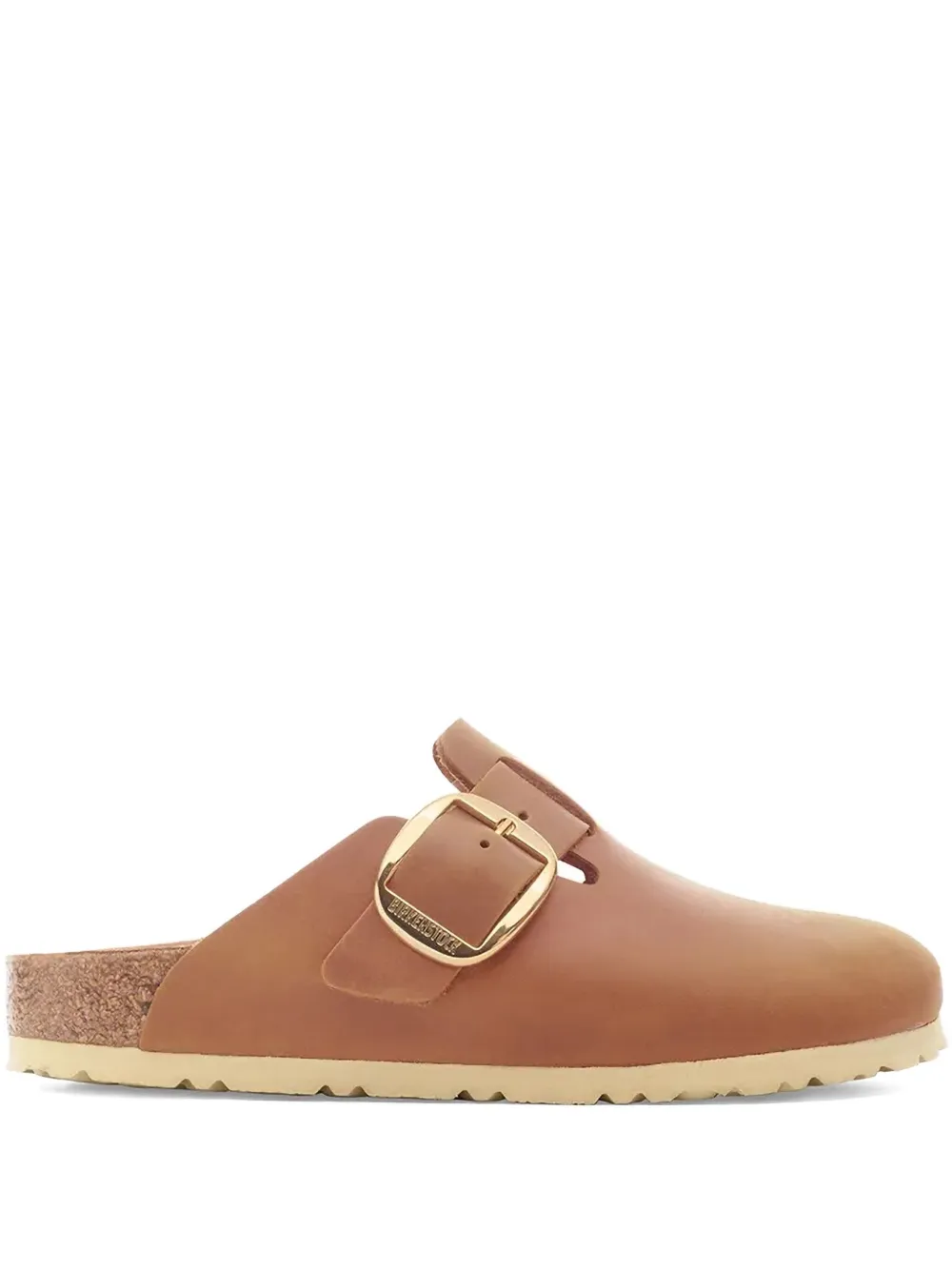Birkenstock buckle leather clogs Brown