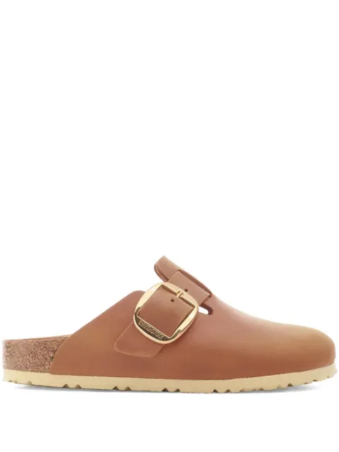 Birkenstock buckle leather clogs