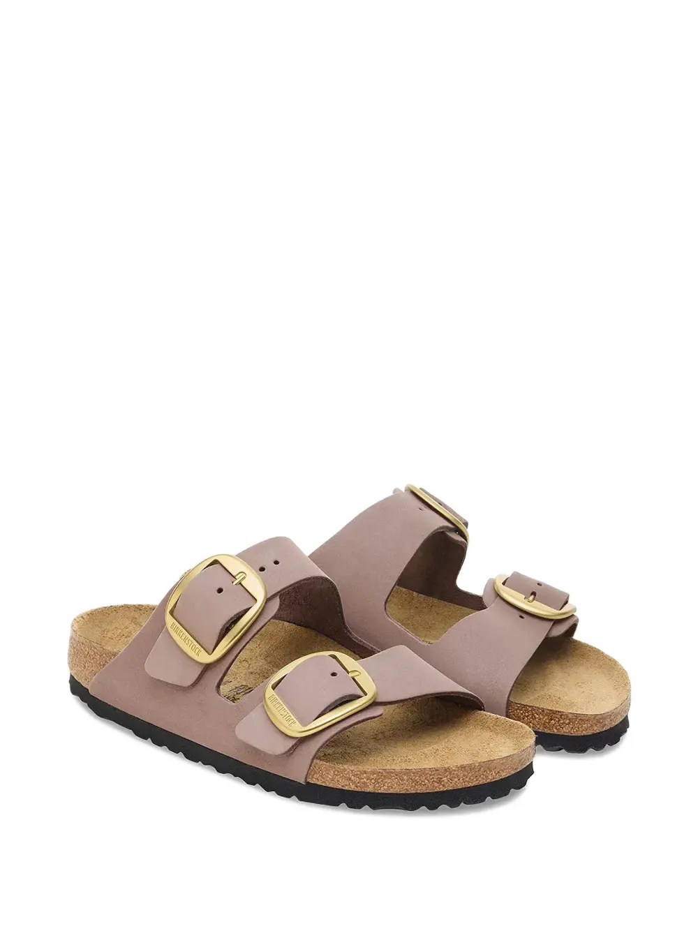 Birkenstock Arizona Big Buckle Old Rose Nubuck Leather Two Bar Mules S In Purple