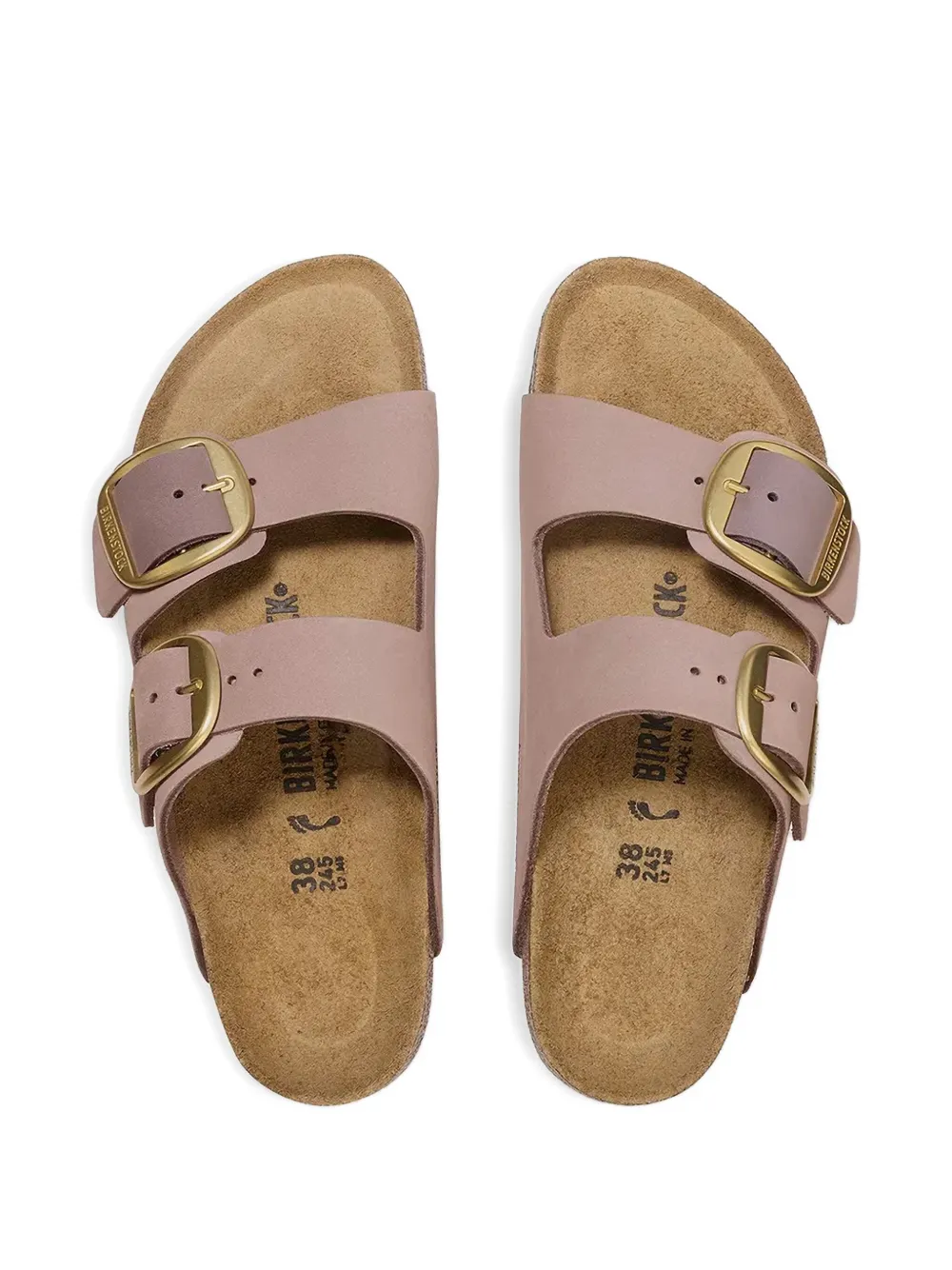 Birkenstock Arizona Big Buckle Old Rose Nubuck Leather Two Bar Mules S In Purple