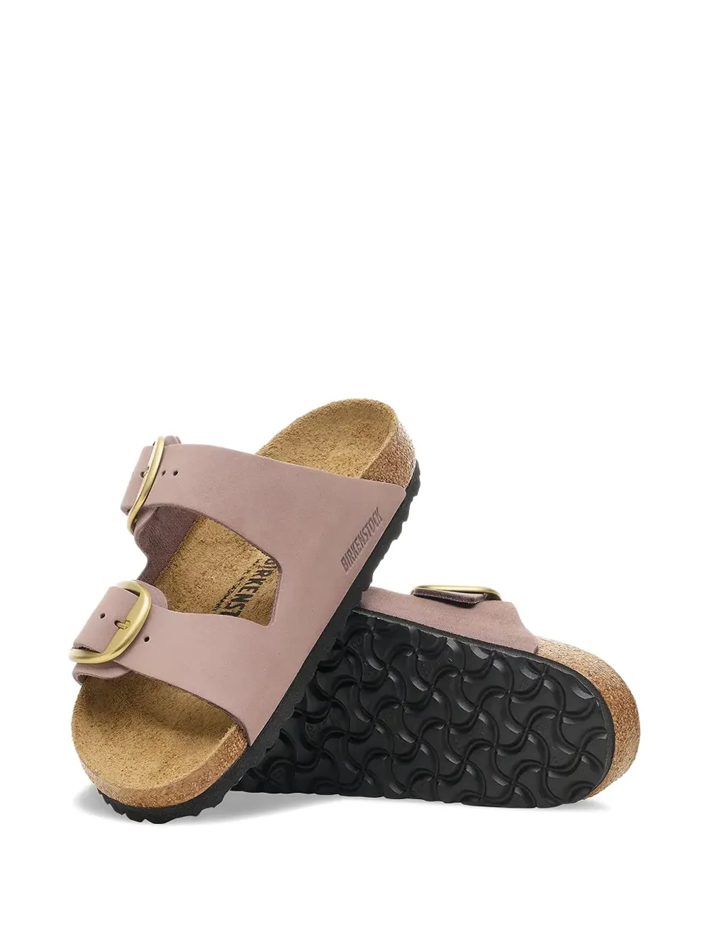 Birkenstock Arizona Big Buckle Old Rose Nubuck Leather Two Bar Mules S In Purple