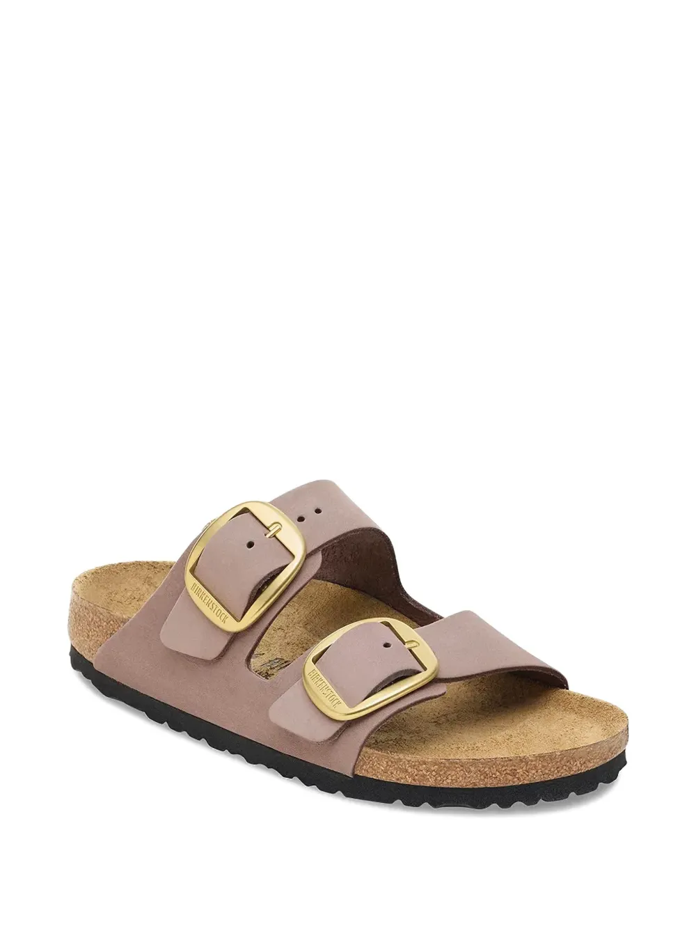 Birkenstock Arizona Big Buckle Old Rose Nubuck Leather Two Bar Mules S In Purple