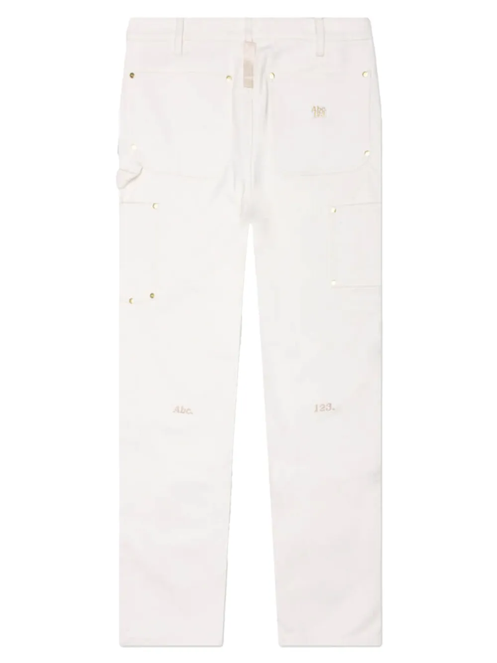Advisory Board Crystals Regular canvas verfraaide broek Wit