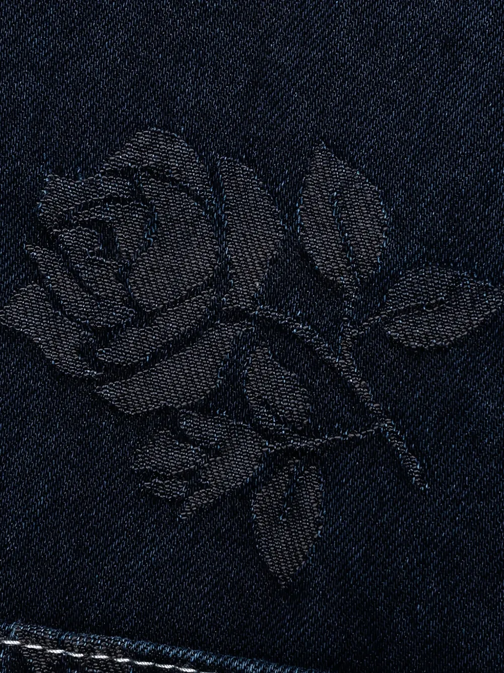 Needles rose-embroidered denim jacket Zwart