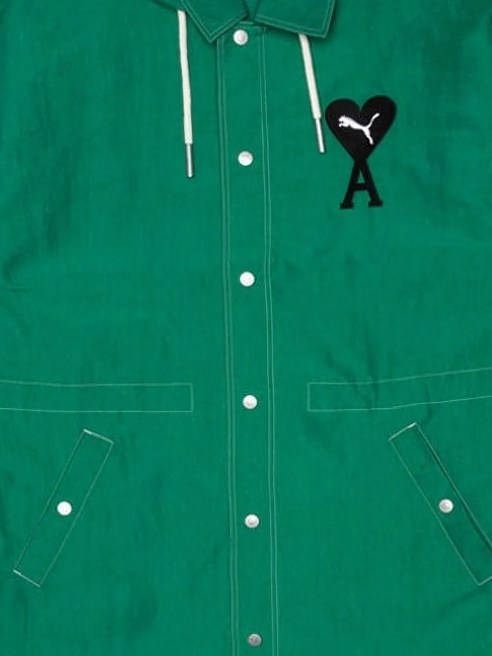 PUMA x AMI jack met capuchon en logo Groen