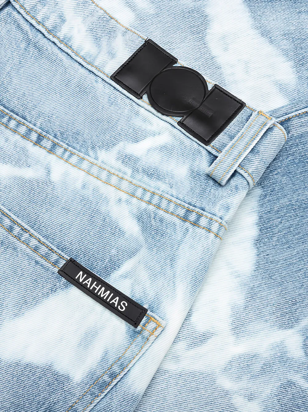 Nahmias Jeans met vijf zakken en gebleekt effect Blauw
