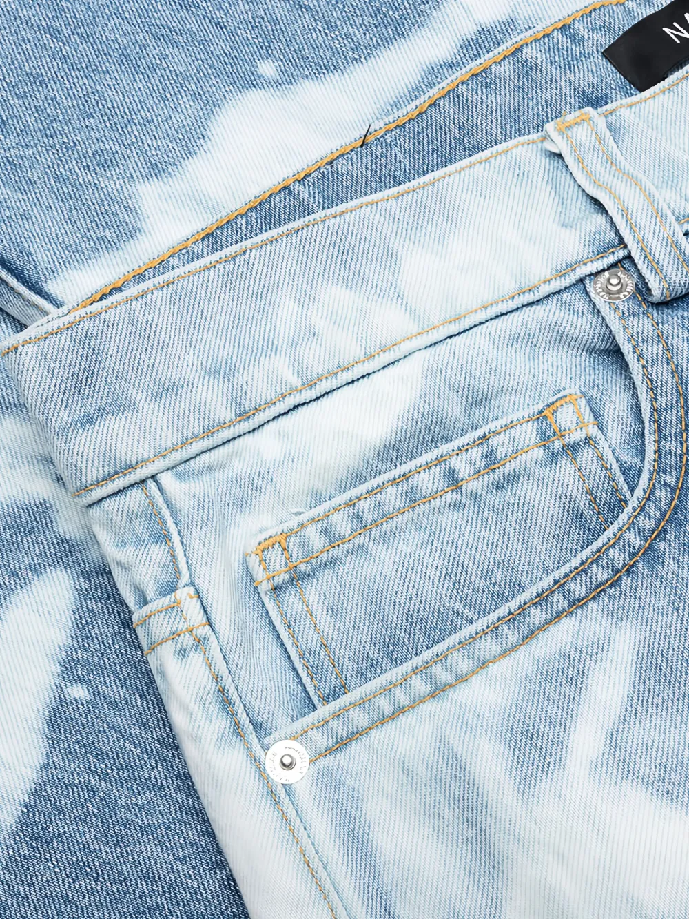 Nahmias Jeans met vijf zakken en gebleekt effect Blauw