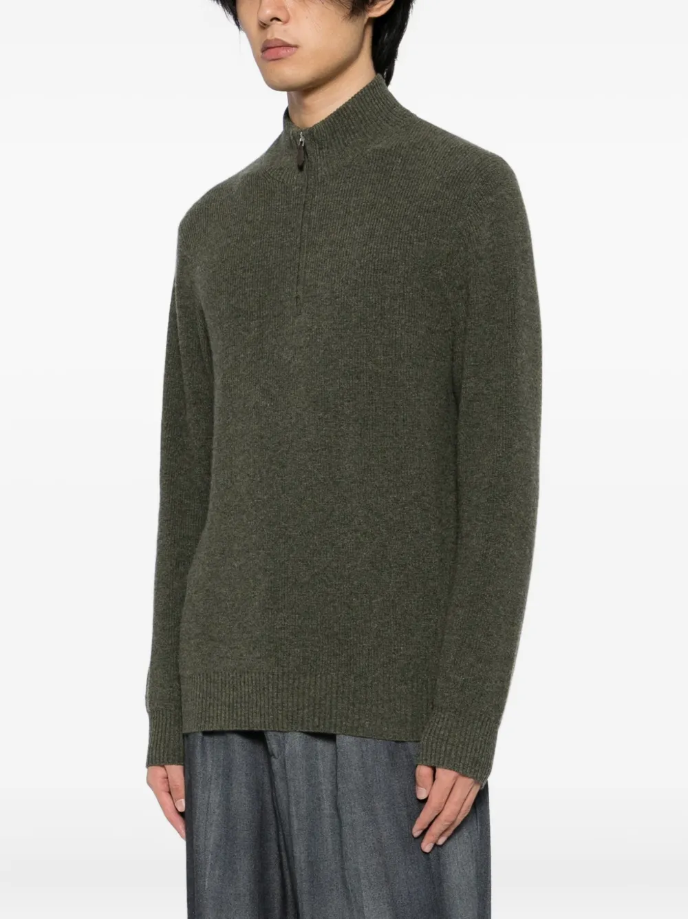 N.Peal Geribbelde sweater Groen