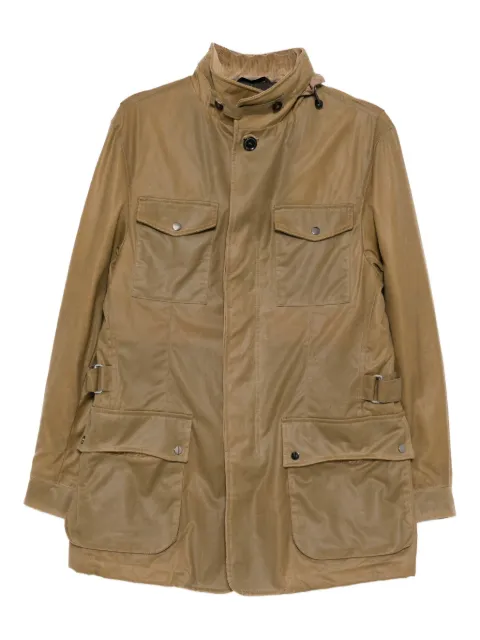 N.Peal button-up cotton wax jacket