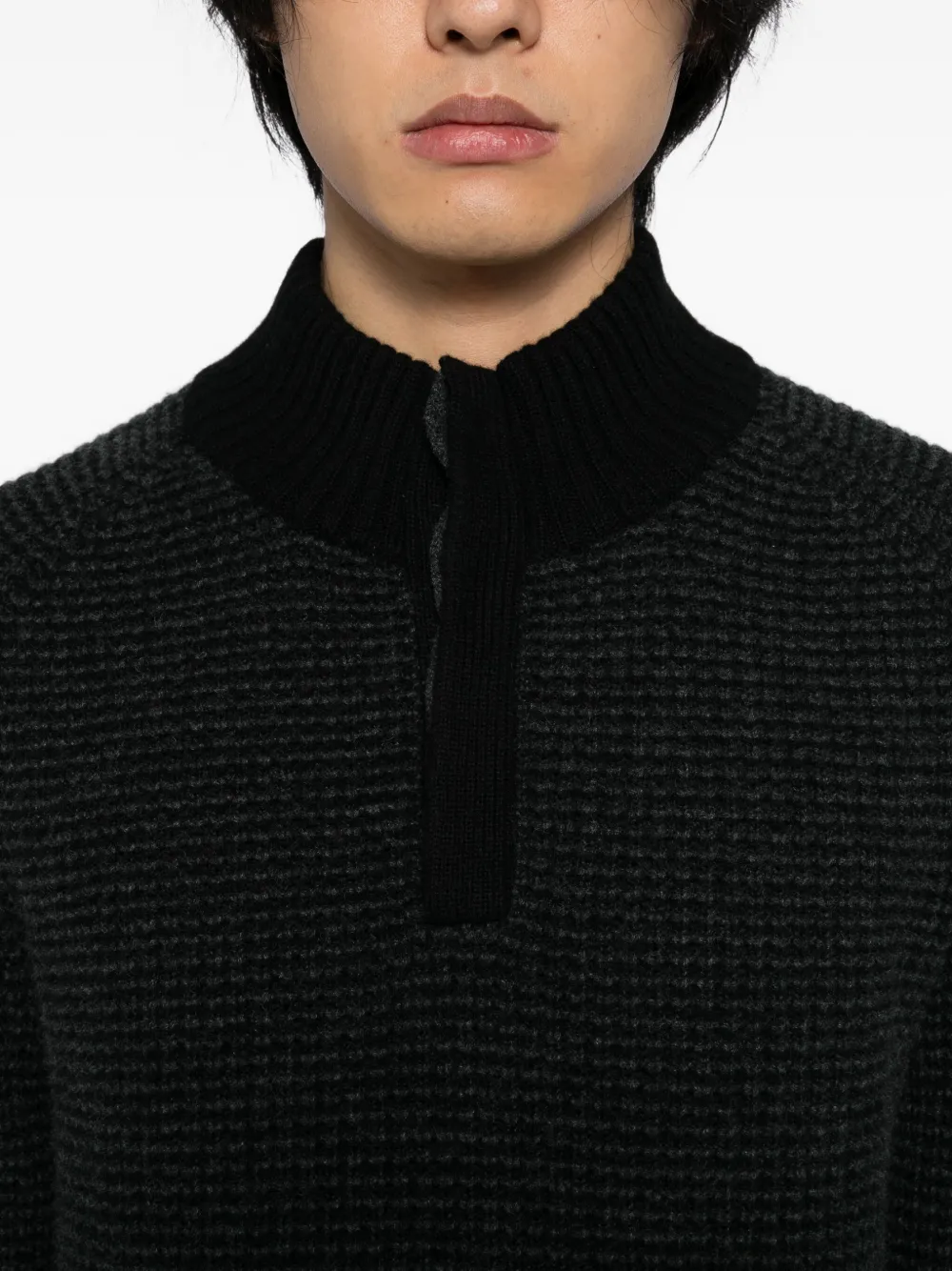 N.Peal Trui met mosstiksel Zwart