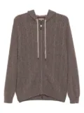 N.Peal cable knit hoodie - Brown
