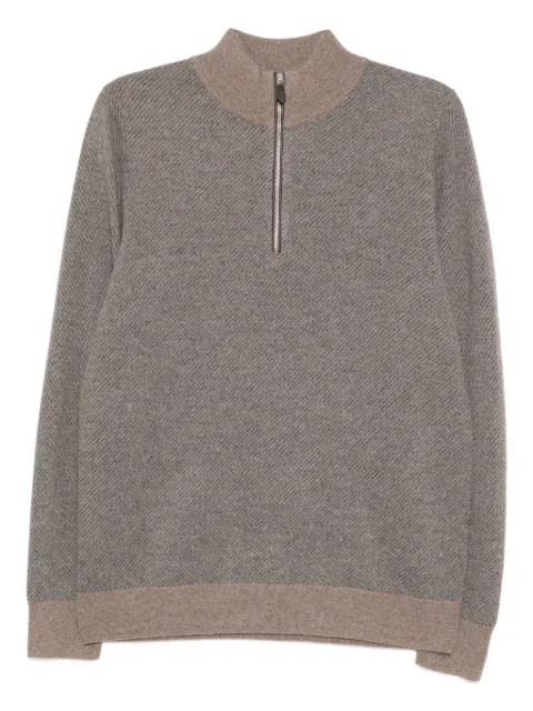 N.Peal jacquard half-zip jumper