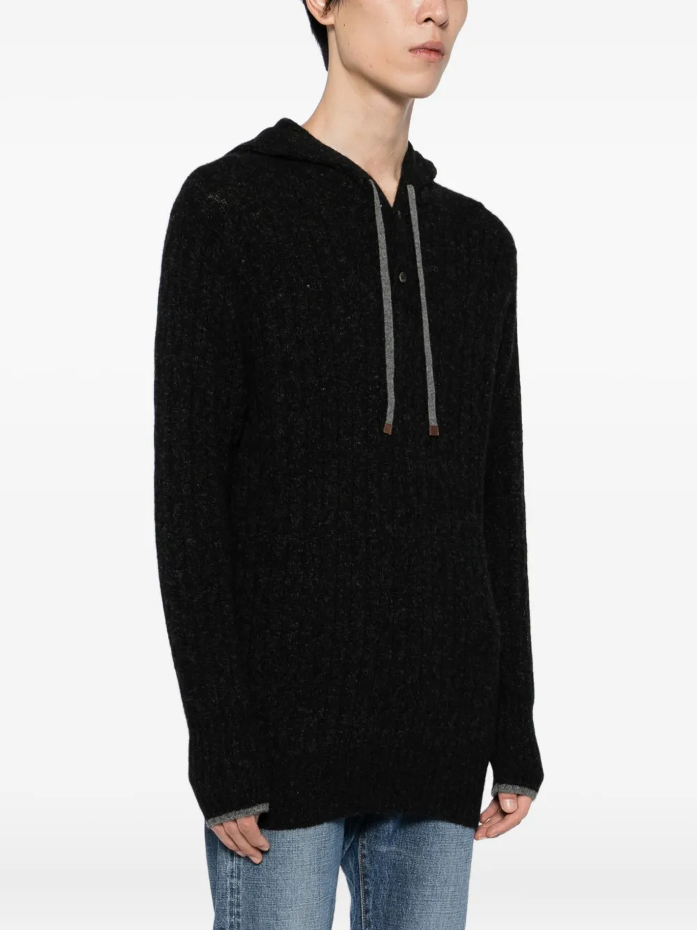 N.Peal Fitzrovia hoodie Zwart
