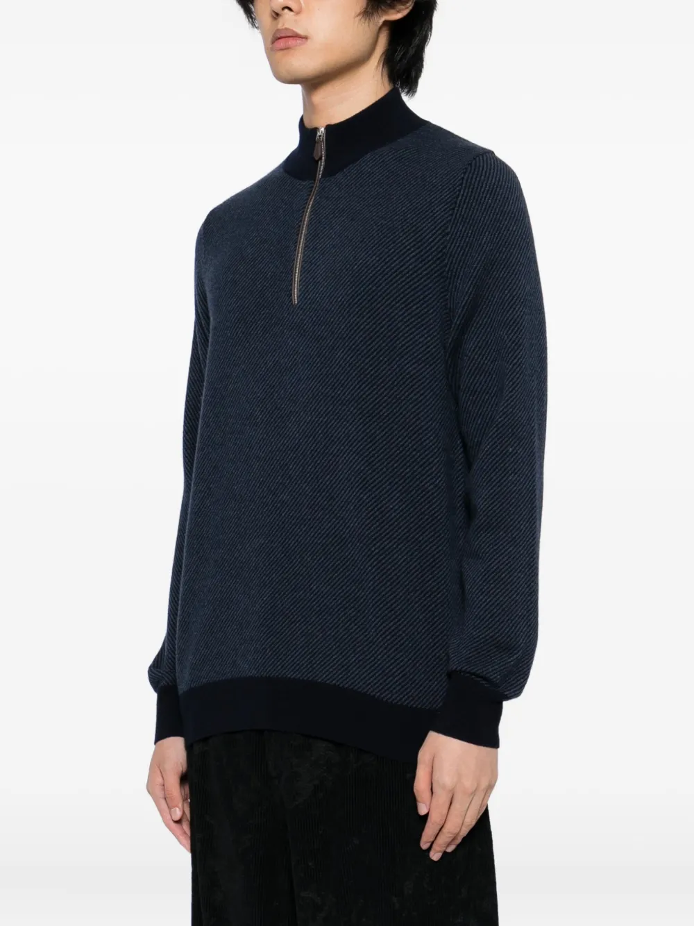 N.Peal Trui met jacquard Blauw
