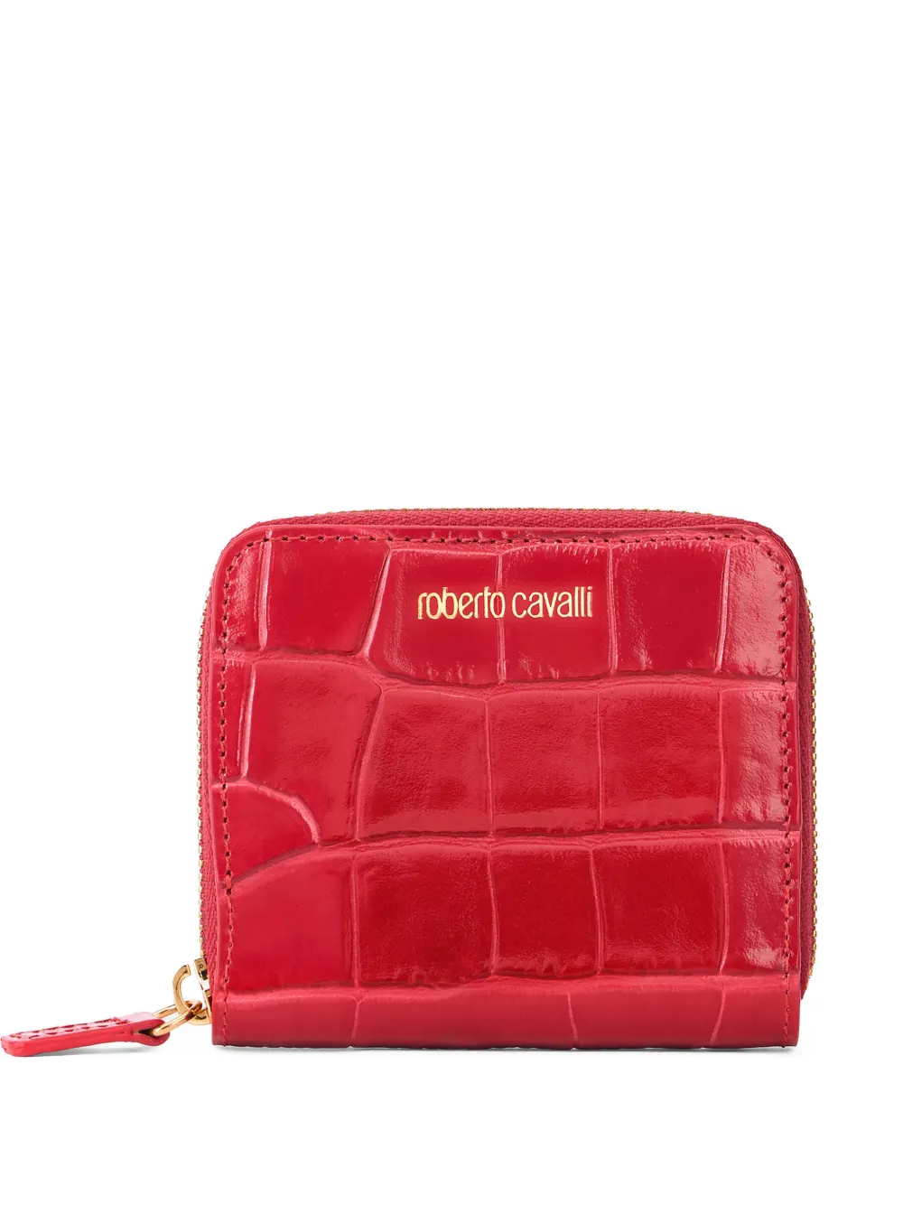 Roberto Cavalli embossed zip wallet - Rosso