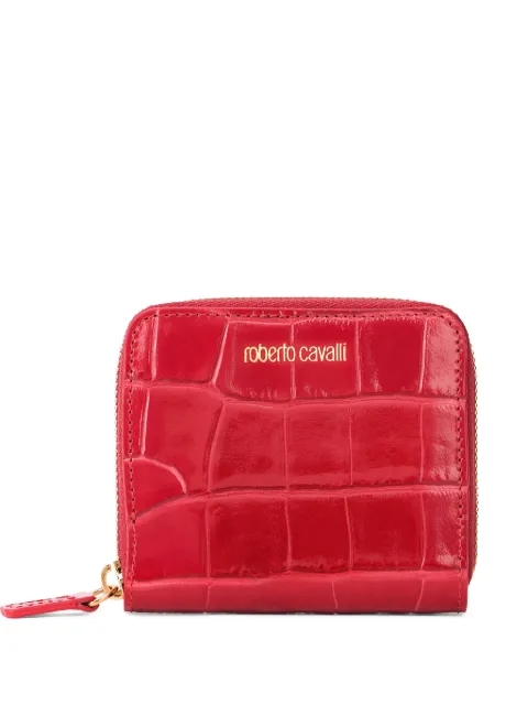 Roberto Cavalli embossed zip wallet