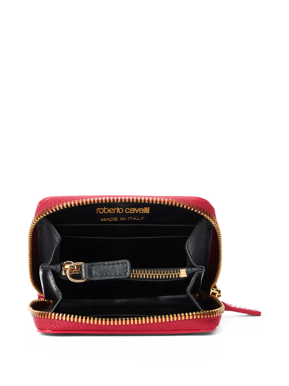  Roberto Cavalli Embossed Zip Wallet - Red 