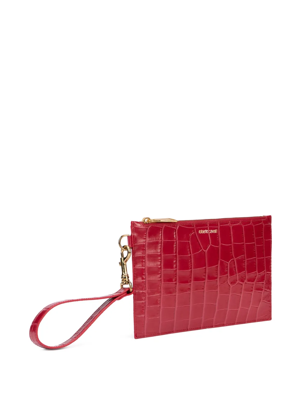 croc-effect wristlet clutch bag