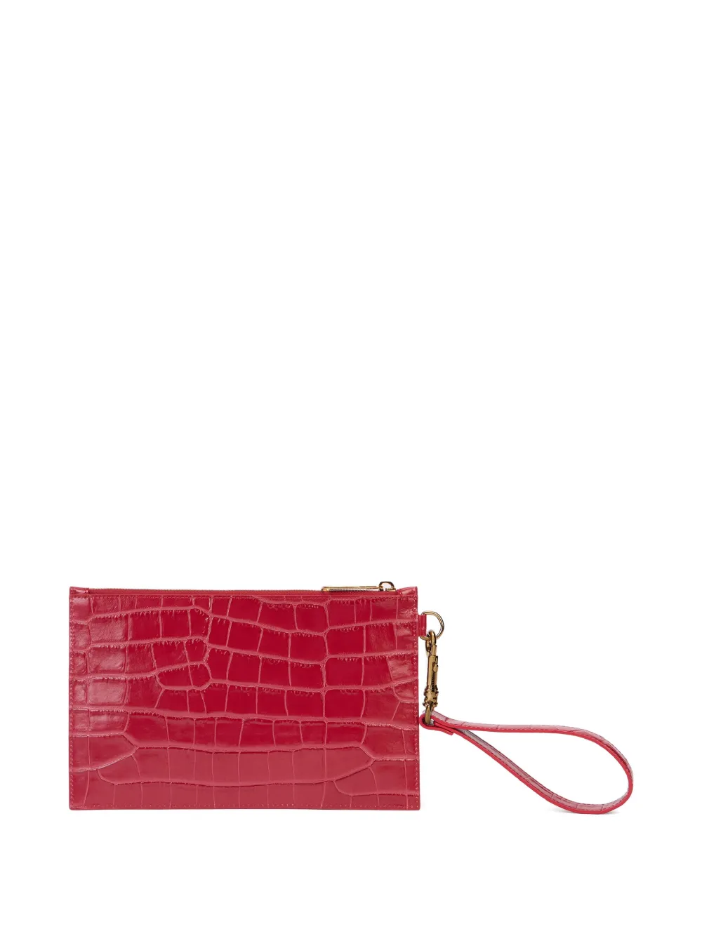 Roberto Cavalli croc-effect wristlet clutch bag - Rood