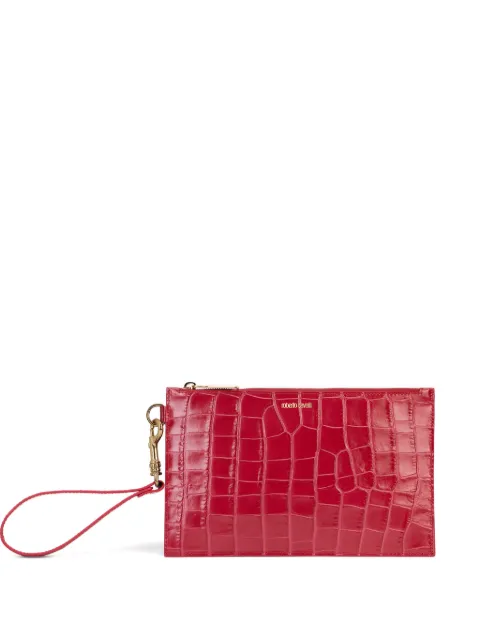 Roberto Cavalli croc-effect wristlet clutch bag