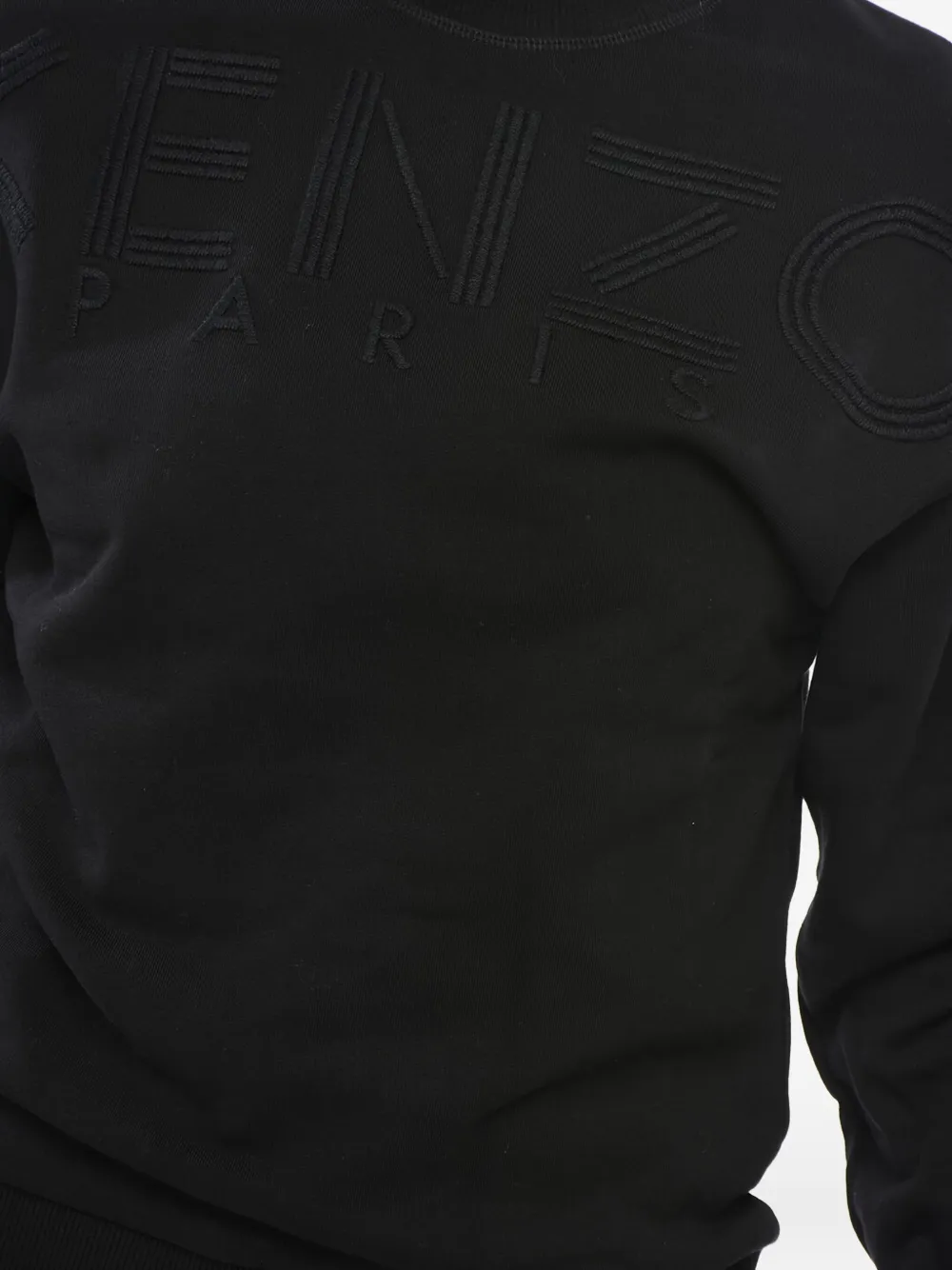 Kenzo logo-embroidered crew neck sweatshirt Zwart