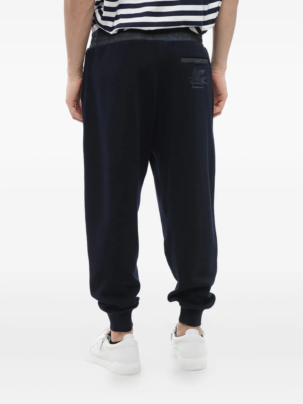ETRO elastic-waist loose trousers Blauw