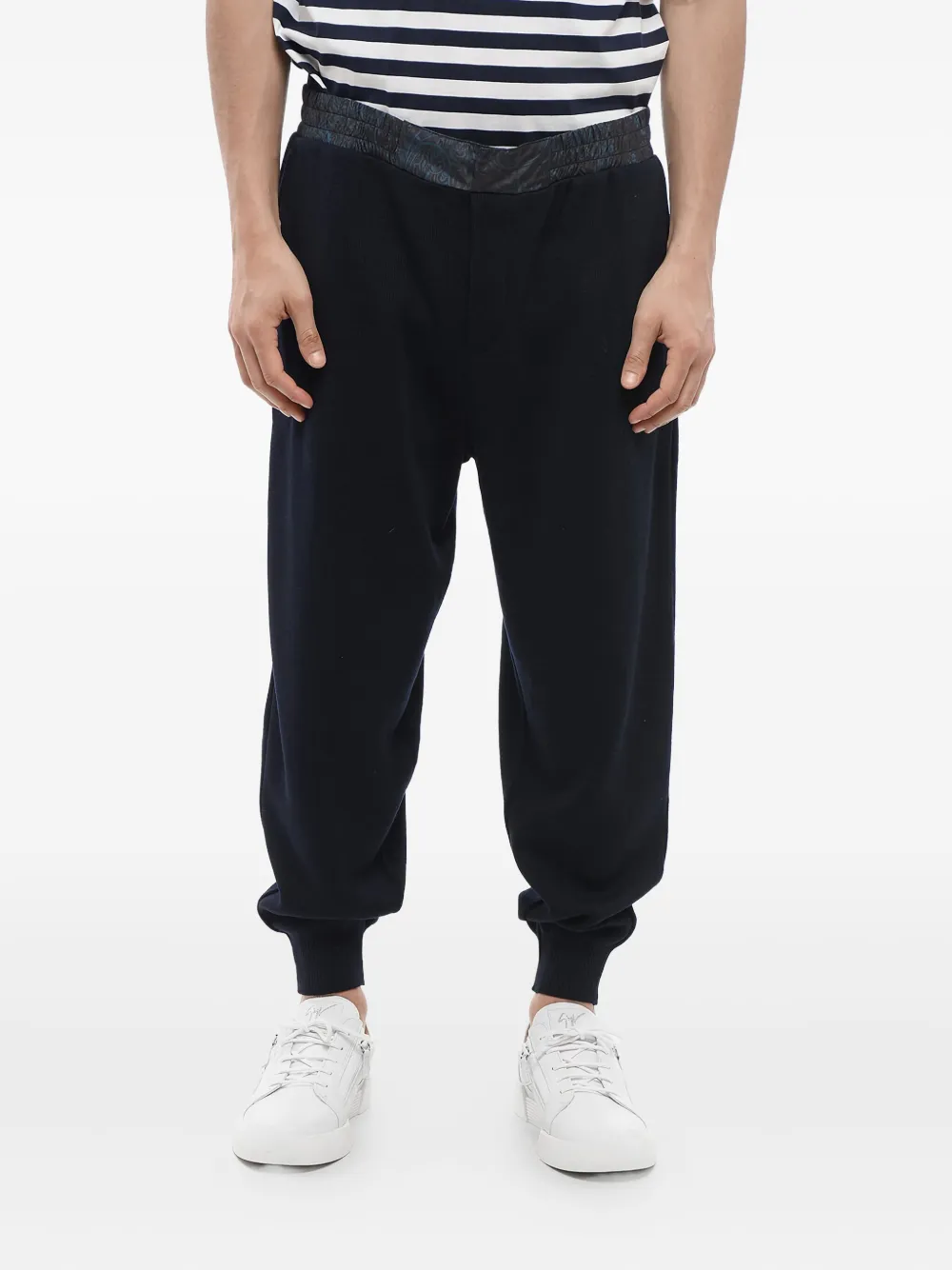 ETRO elastic-waist loose trousers Blauw