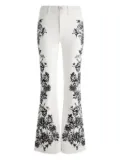 alice + olivia floral-print flared trousers - White