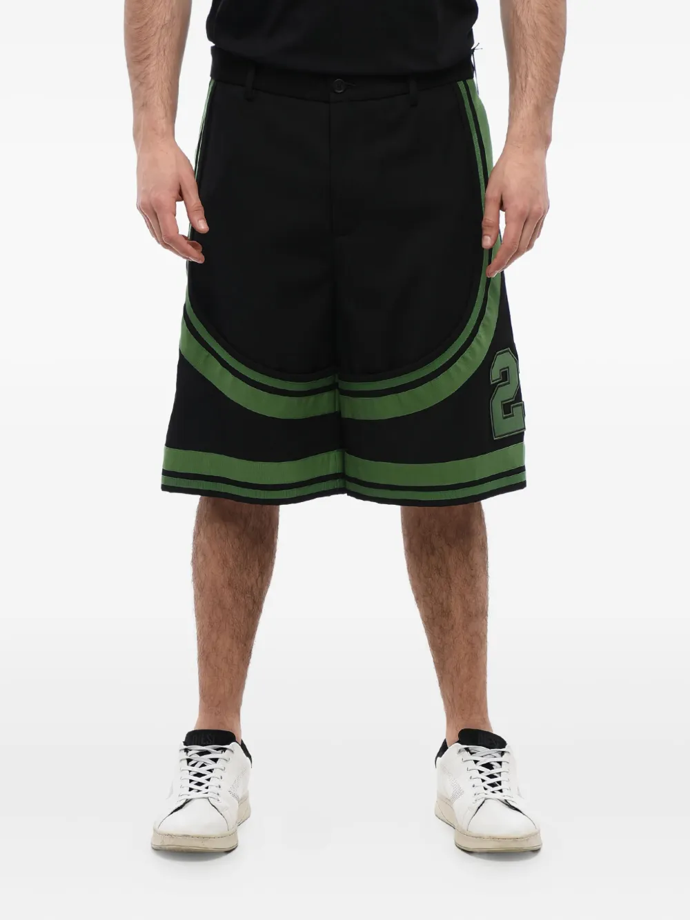 Off-White Shorts a righe - Nero
