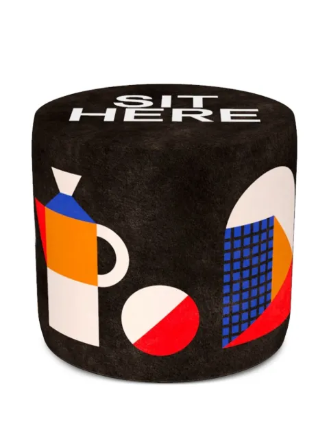 Qeeboo Oggian 'Sit Here' geometric-patterned felt snall pouf