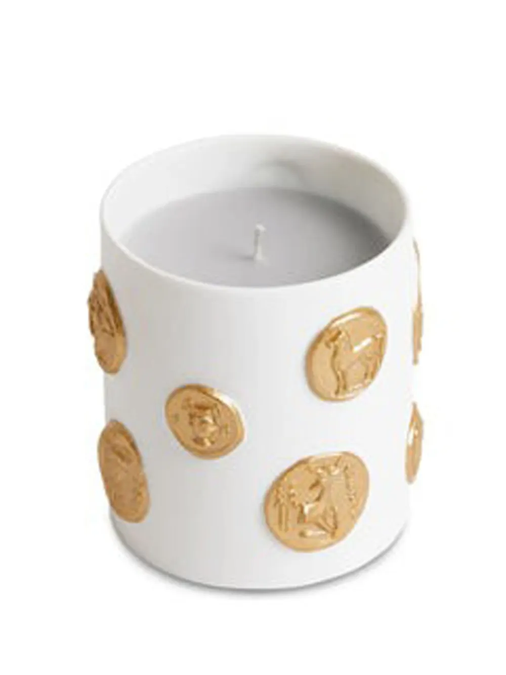 L'Objet coin-embellished candle - Wit