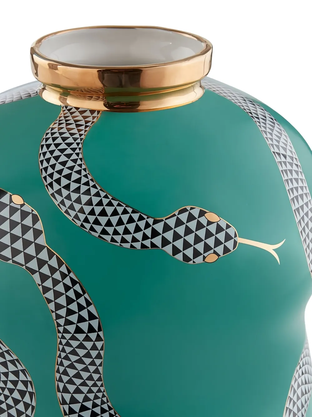 Jonathan Adler snake-patterned porcelain vase - Groen
