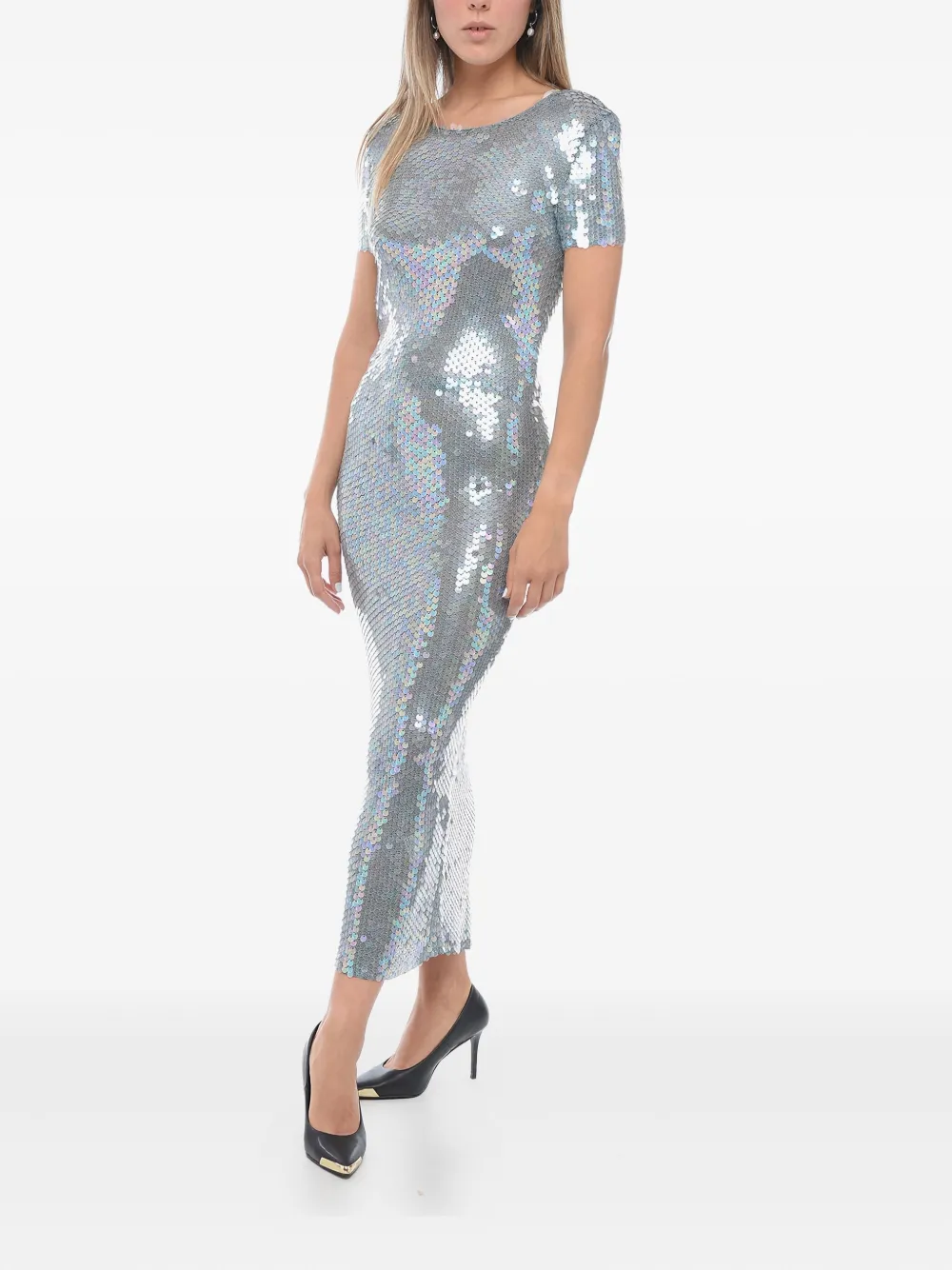 Maison Margiela sequin short-sleeve dress - Blue