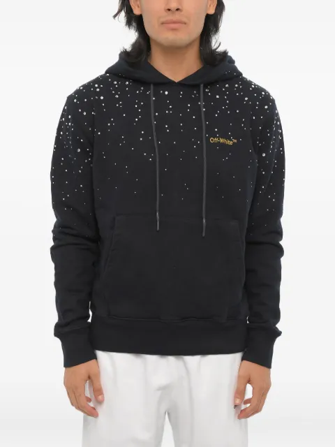 Off-White embroidered rhinestone-embellished hoodie