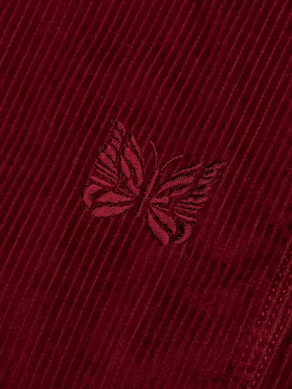 Needles x Smith's ribfluwelen broek met geborduurde vlinder Rood