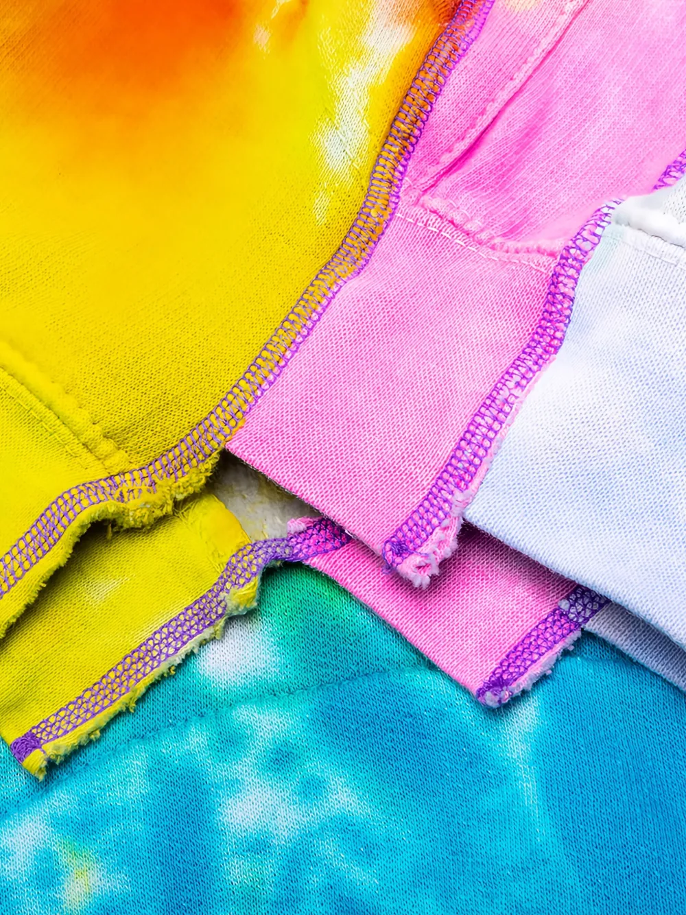 Needles Hoodie met tie-dye vlakken Blauw