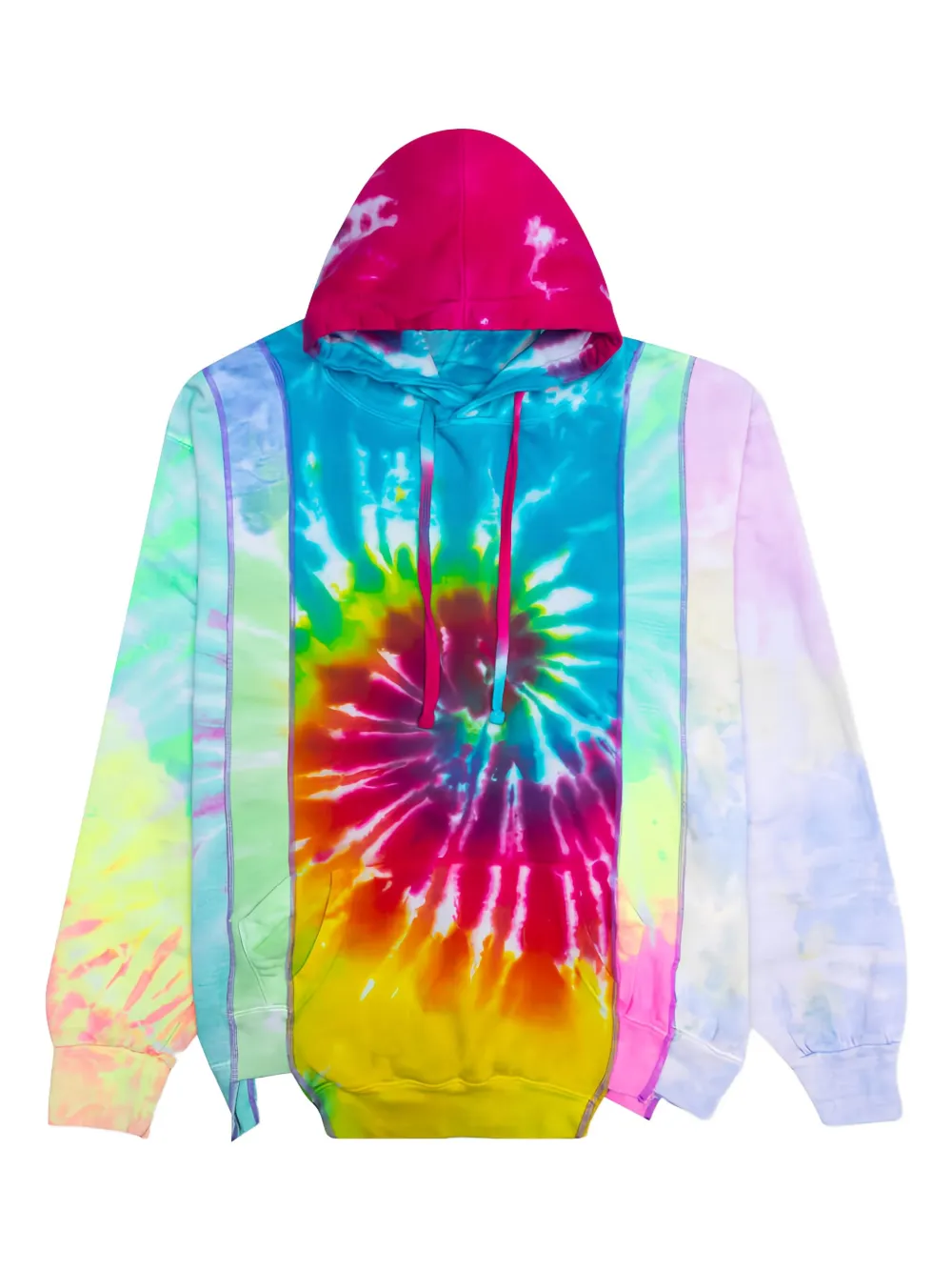Needles tie-dye panelled hoodie - ブルー Needles tie-dye panelled hoodie - ブルー
