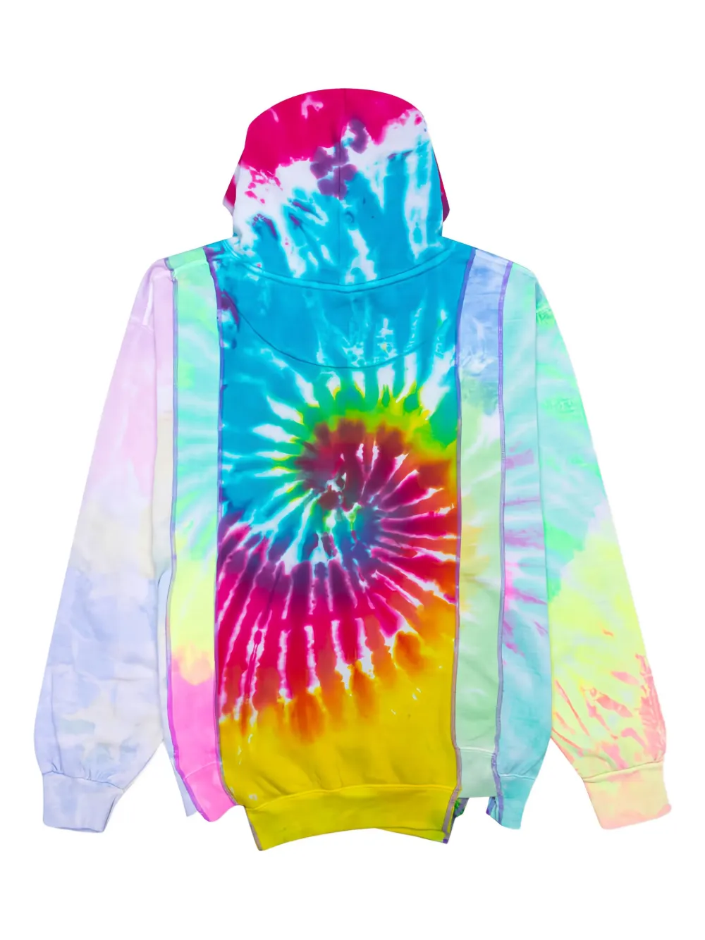 Needles Hoodie met tie-dye vlakken Blauw