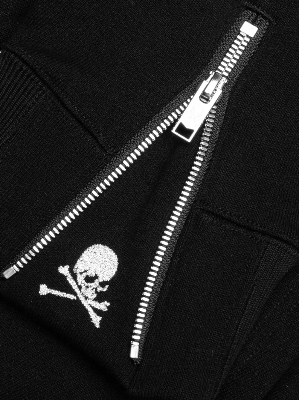 Mastermind Japan Hoodie met rits en doodskop kralen Zwart