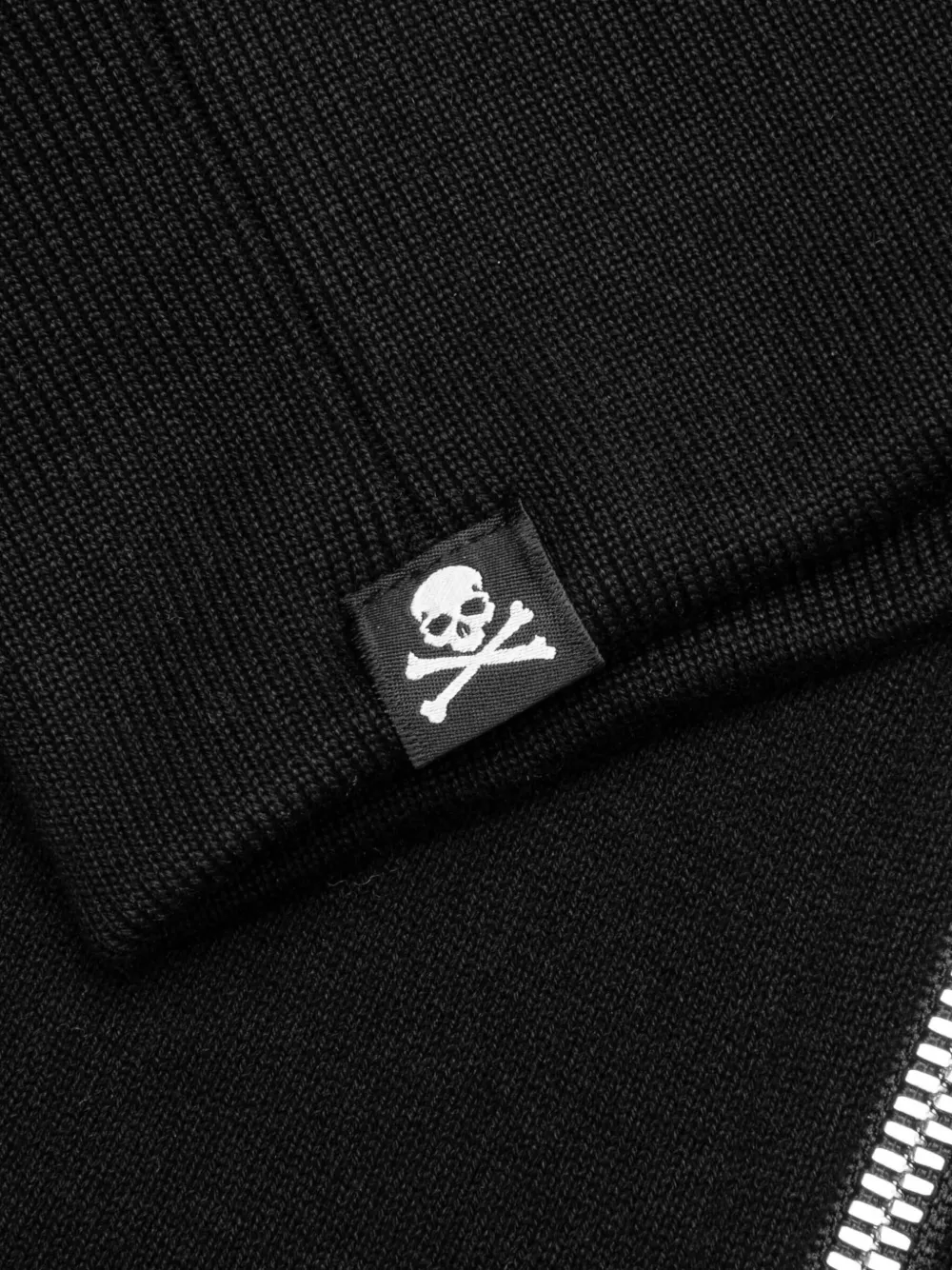 Mastermind Japan Hoodie met rits en doodskop kralen Zwart