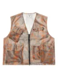 SOUTH2 WEST8 mesh-patterned pocket vest - Grey