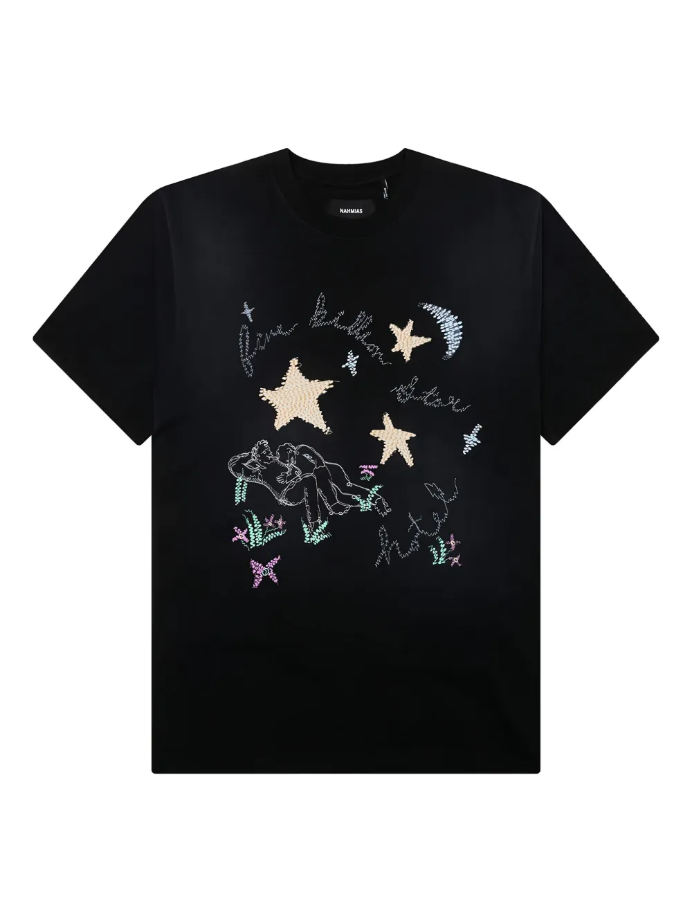 Nahmias star embroidered figure T-shirt - ブラック Nahmias star embroidered figure T-shirt - ブラック