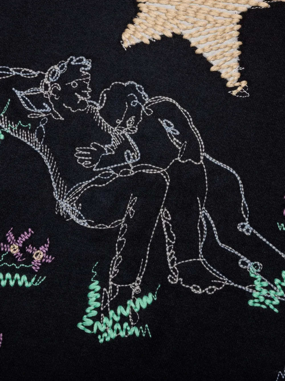 Nahmias T-shirt met geborduurde ster Zwart