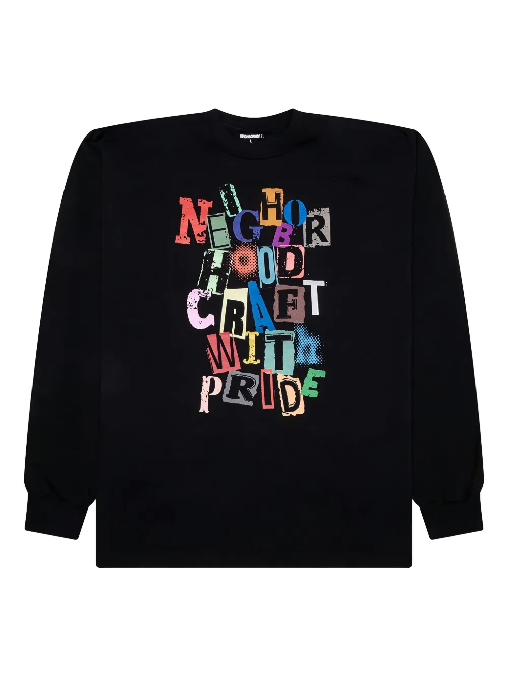 Neighborhood Grafische sweater met lange mouwen Zwart