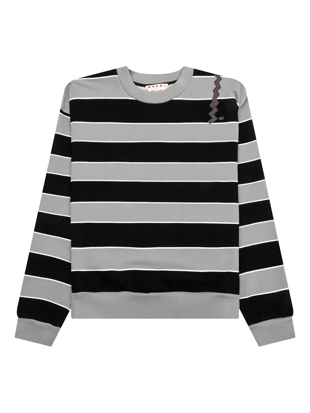Marni striped logo sweatshirt - グレー Marni striped logo sweatshirt - グレー