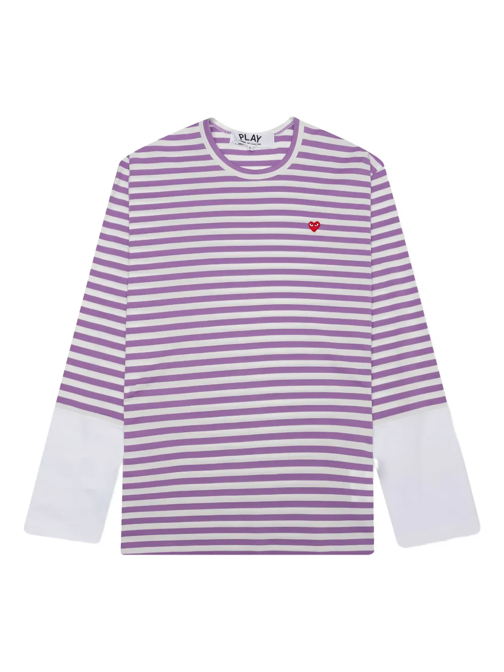 Comme Des Garçons Play striped heart-logo t-shirt - パープル Comme Des Garçons Play striped heart-logo t-shirt - パープル