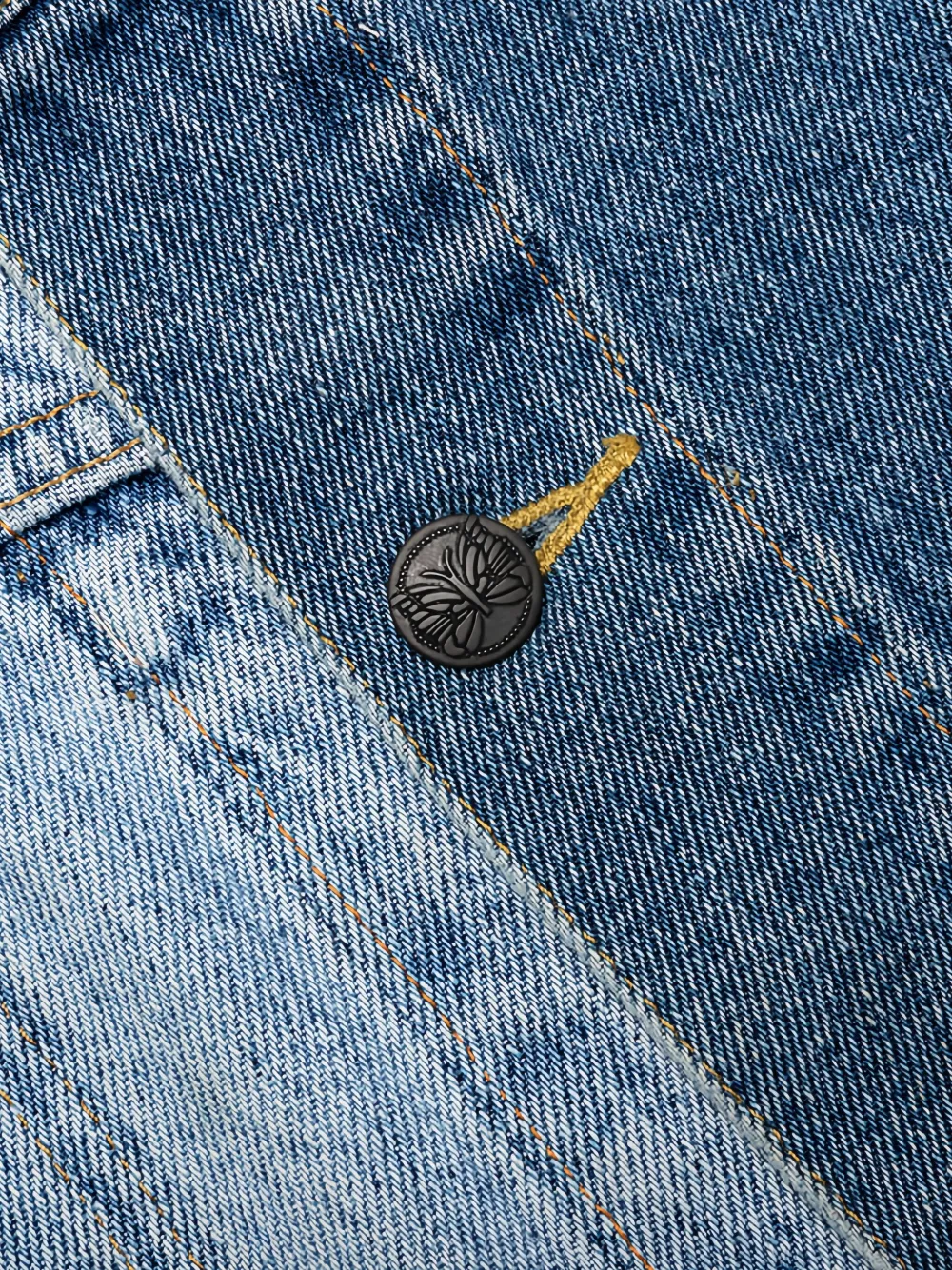Needles butterfly-print denim jacket Blauw