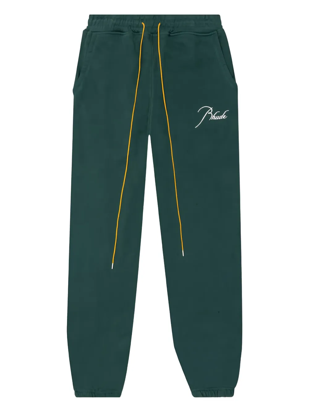RHUDE Terry embroidered drawstring track pants - グリーン RHUDE Terry embroidered drawstring track pants - グリーン